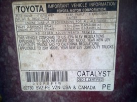 2001 TOYOTA 4RUNNER, BURGUNDY, LIMITED MODEL, 3.4L, AT. 2WD. Z25246